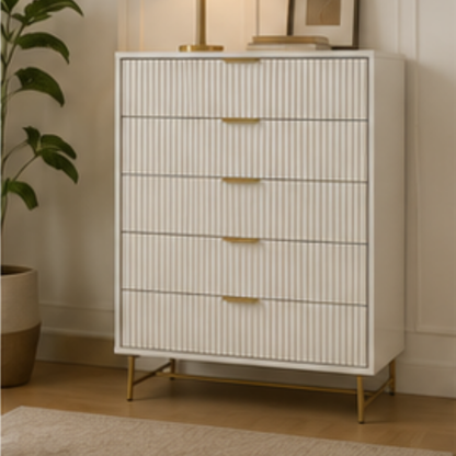 Aurora Fluted 5-Drawer Chest