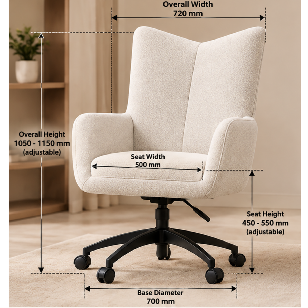 Quilted Ivory Side Chair